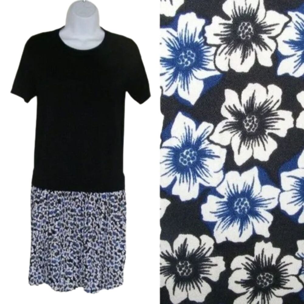 KATE SPADE Dress, S, Knit Top, Hollyhock Floral Pleated Skirt, Short sleeves,